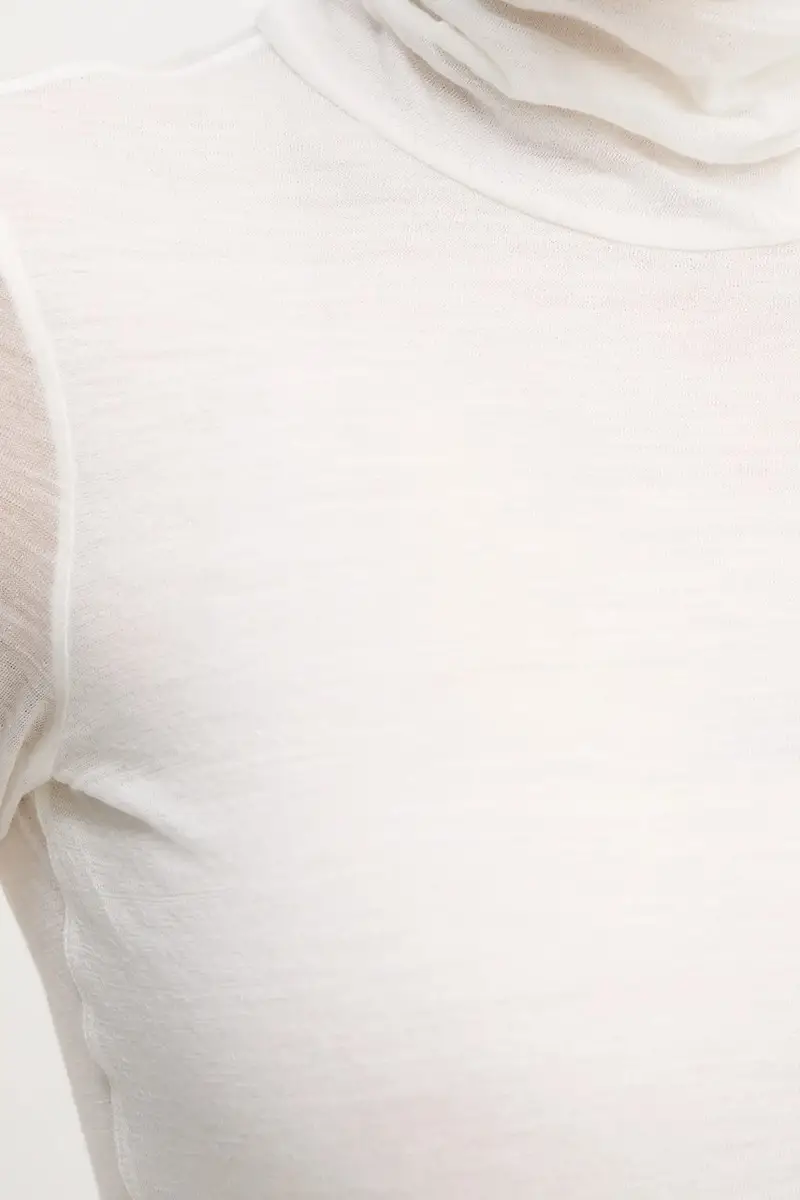 longsleeve in cotone colore beige F5WH17 miniatura 5