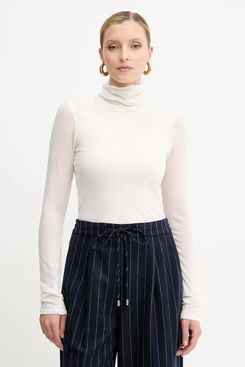 longsleeve in cotone colore beige F5WH17