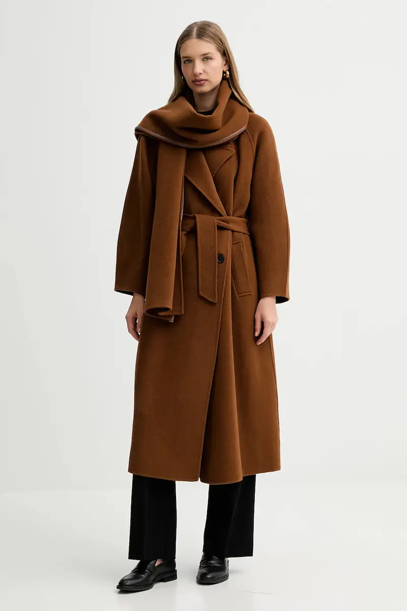 maglione in lana donna colore marrone L5WA06 miniatura 2