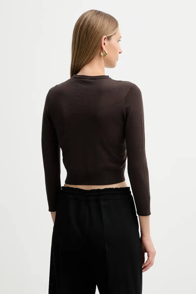 maglione in lana donna colore marrone L5WA06 miniatura 3