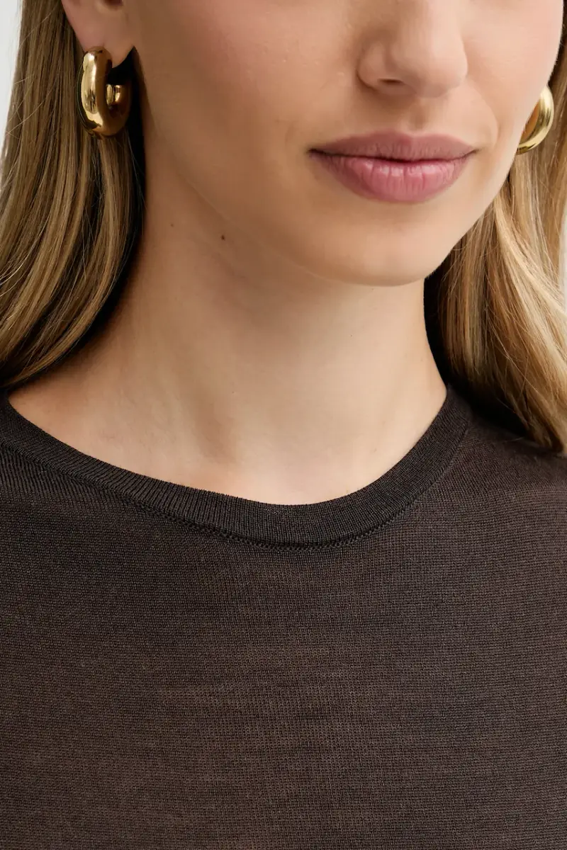 maglione in lana donna colore marrone L5WA06 miniatura 5