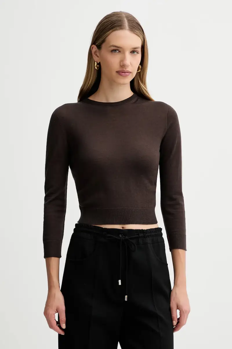 maglione in lana donna colore marrone L5WA06