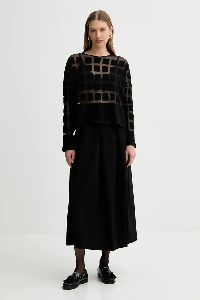 maglione in lana donna colore nero L5WA79 miniatura 2