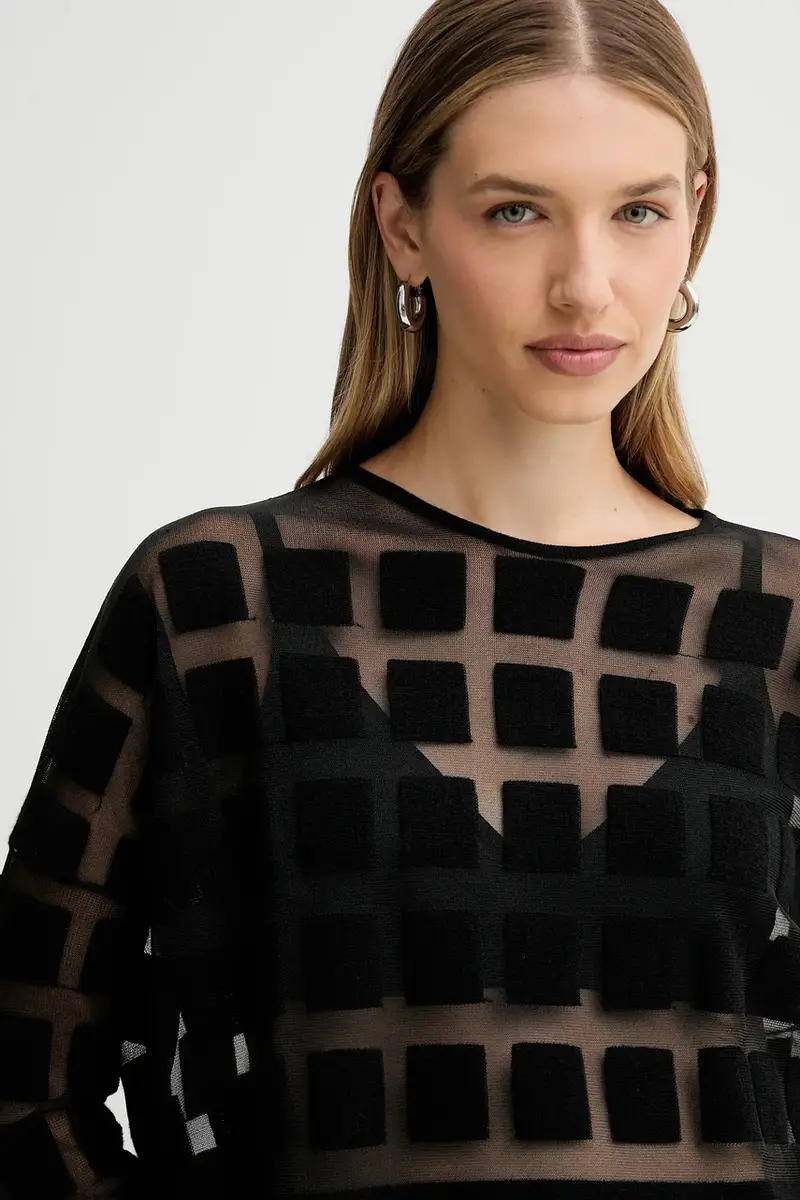 maglione in lana donna colore nero L5WA79 miniatura 4