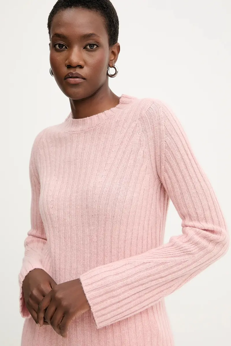 maglione in lana donna colore rosa F5WC88 miniatura 4