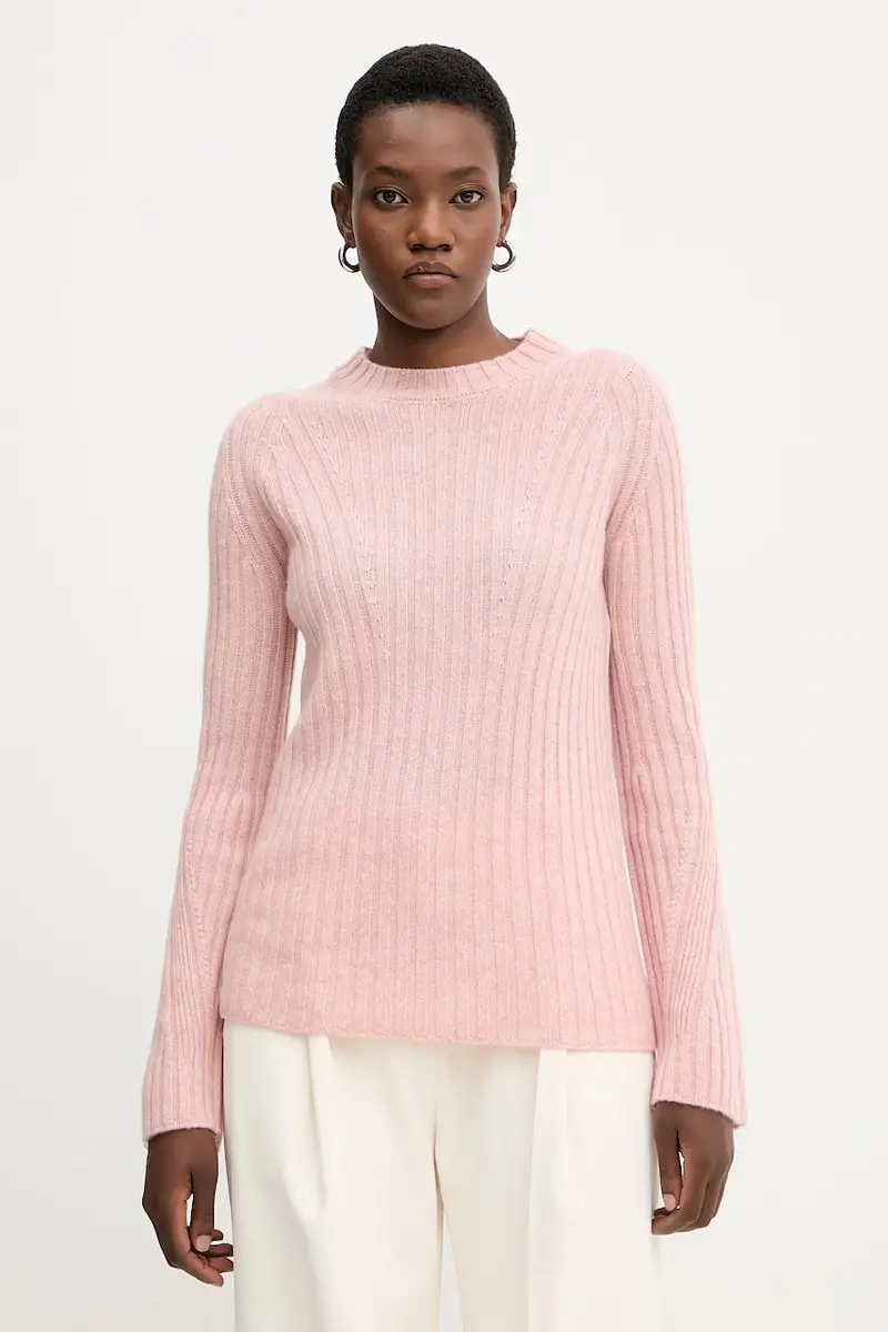 maglione in lana donna colore rosa F5WC88