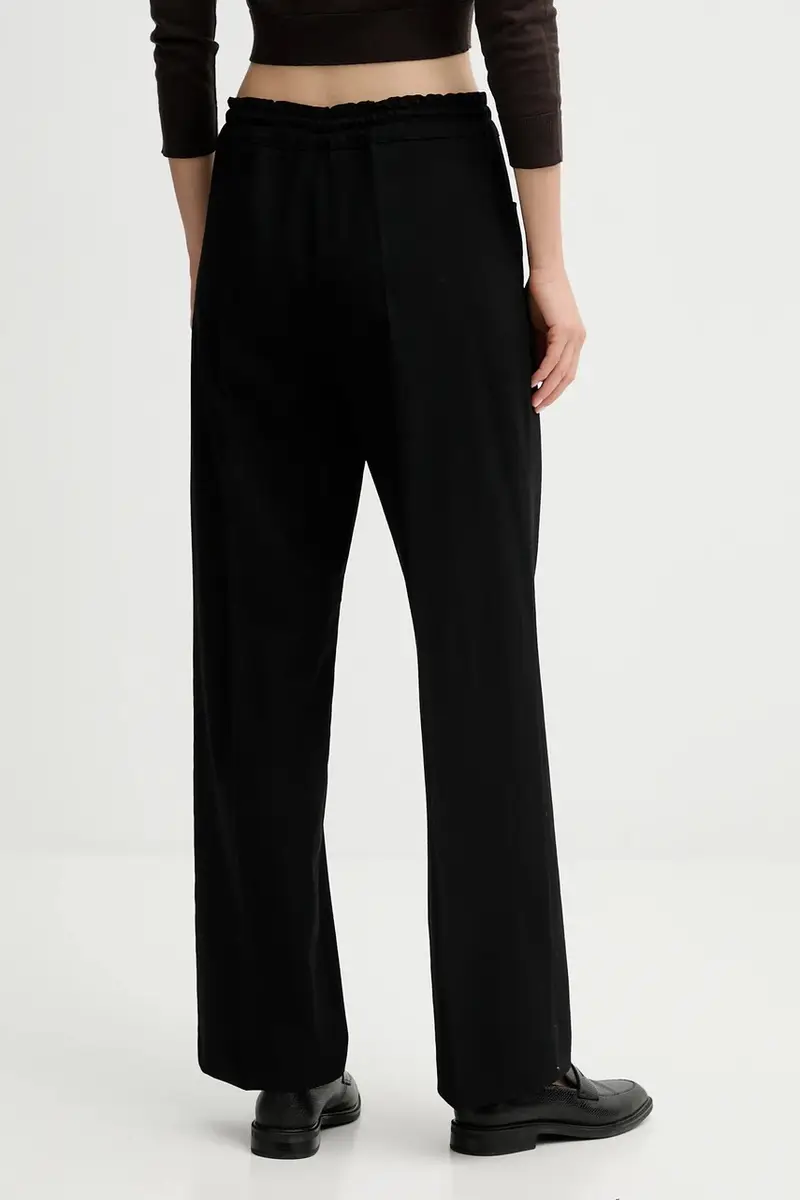 pantaloni con lana colore nero L5WN85 miniatura 3