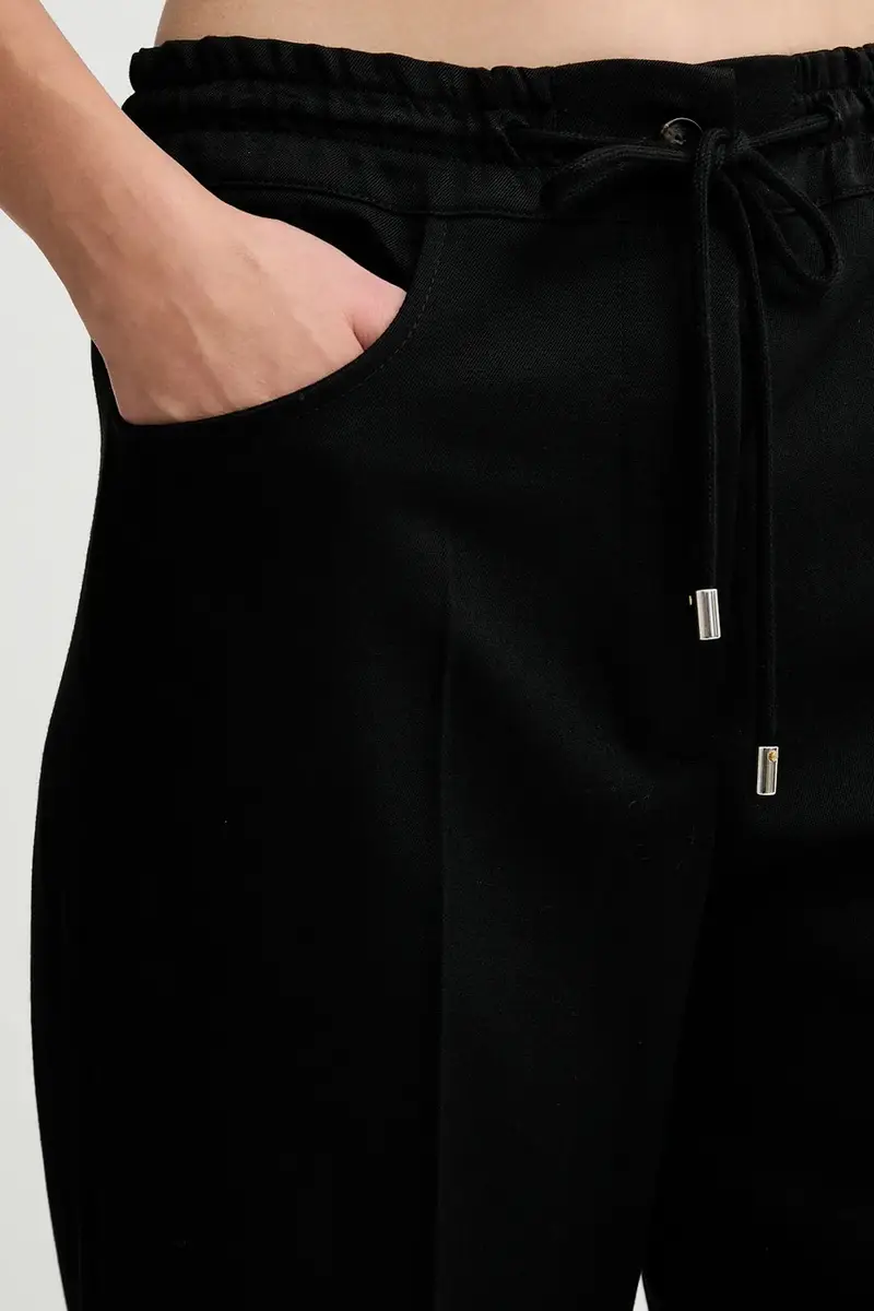 pantaloni con lana colore nero L5WN85 miniatura 4