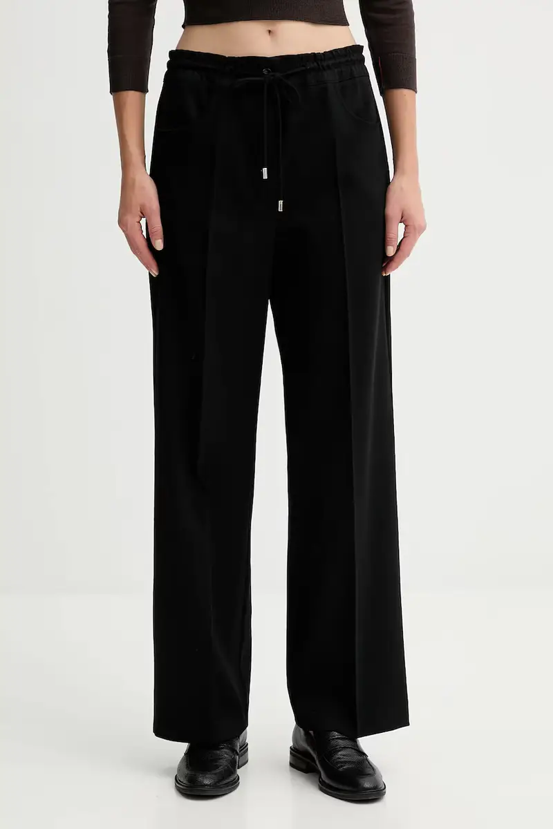 pantaloni con lana colore nero L5WN85