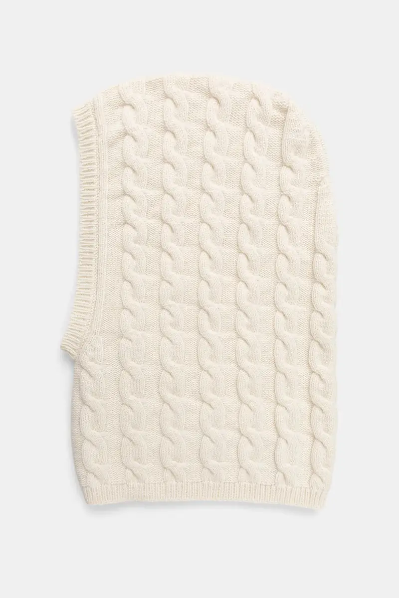 passamontagna con lana colore beige A5WF75