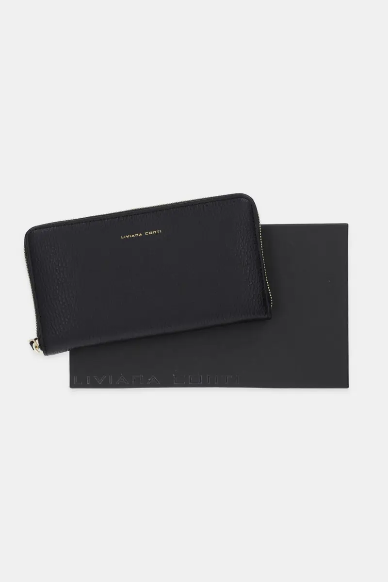 portafoglio in pelle donna colore nero A5WB55 miniatura 5