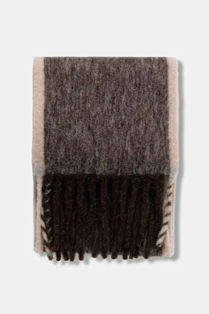 scialle con lana colore marrone A5WF56 miniatura 2