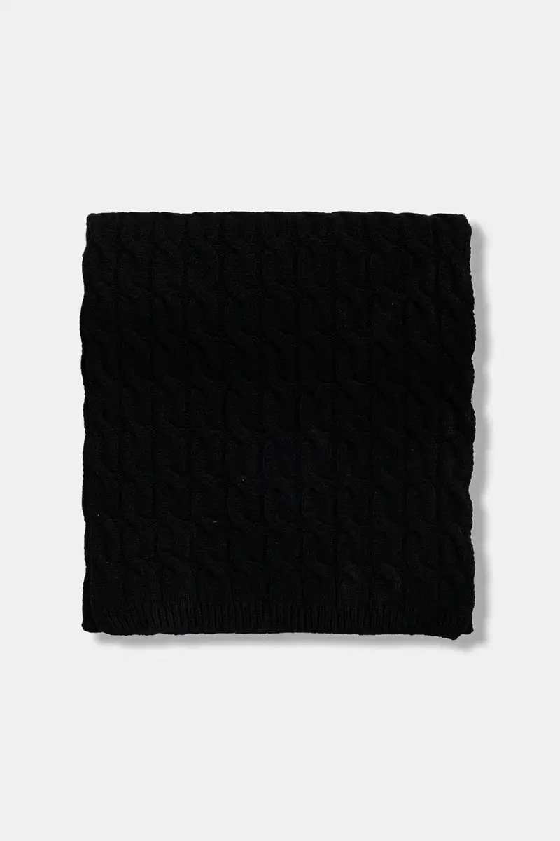 sciarpa con aggiunta di lana donna colore nero A5WF76 miniatura 2