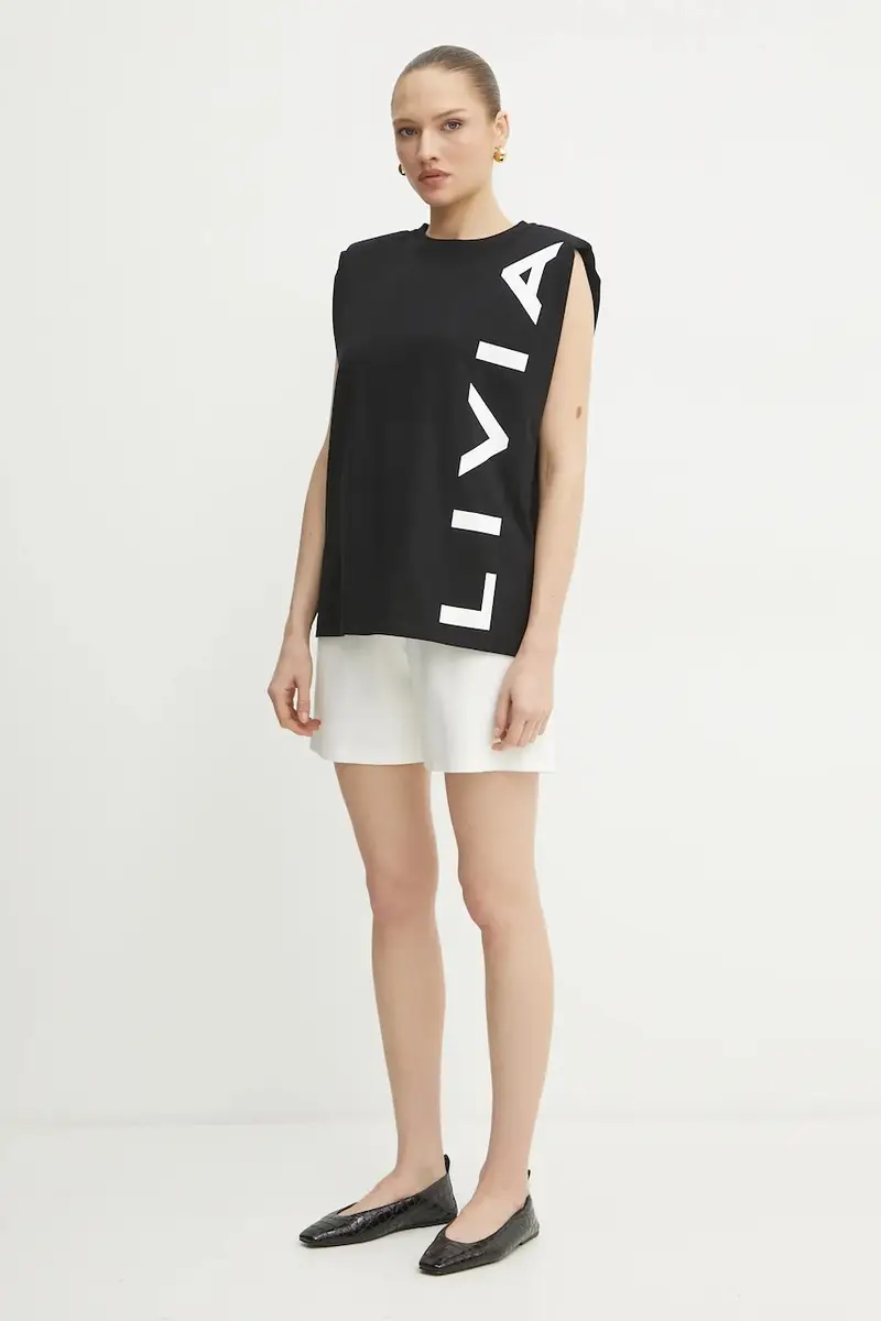 top in cotone colore nero F5SW60