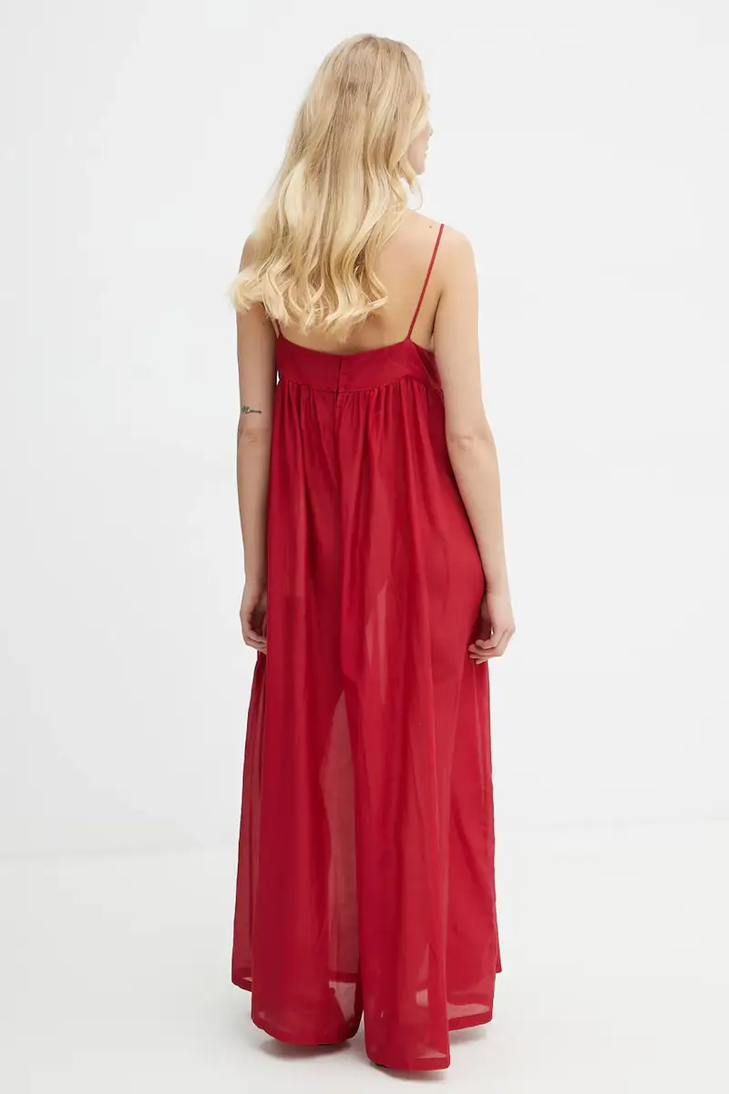 tuta in misto seta colore rosso L5SN61 miniatura 2