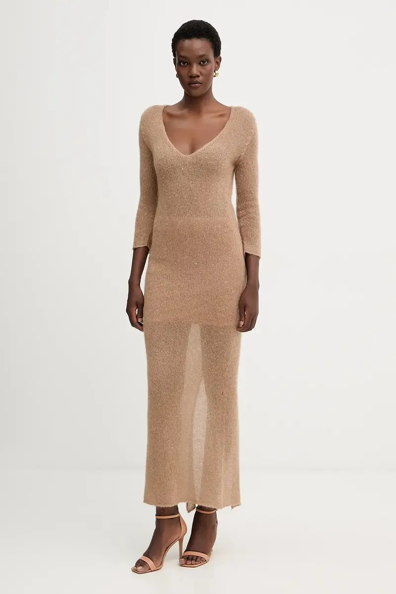 vestito con lana colore marrone L5WG63 miniatura 2