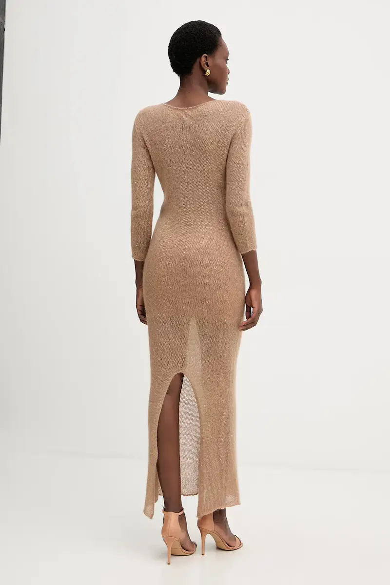 vestito con lana colore marrone L5WG63 miniatura 3