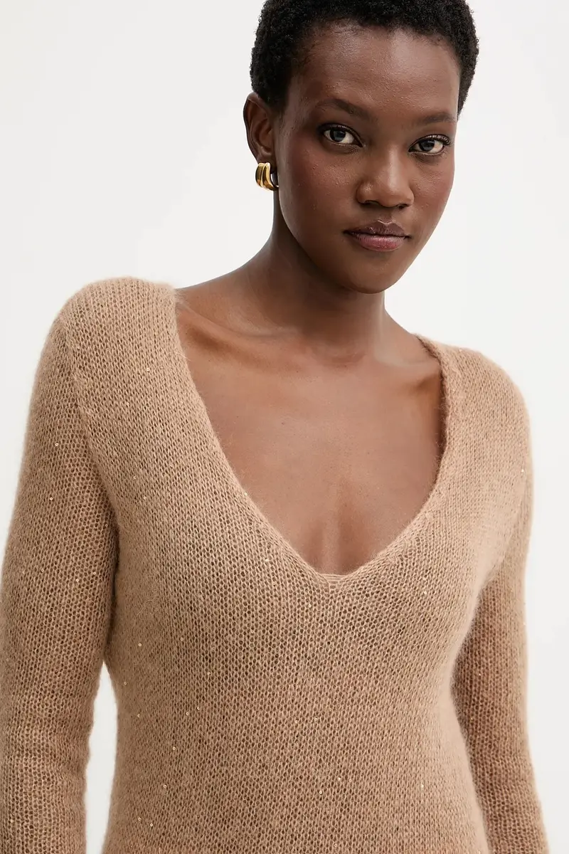 vestito con lana colore marrone L5WG63 miniatura 5