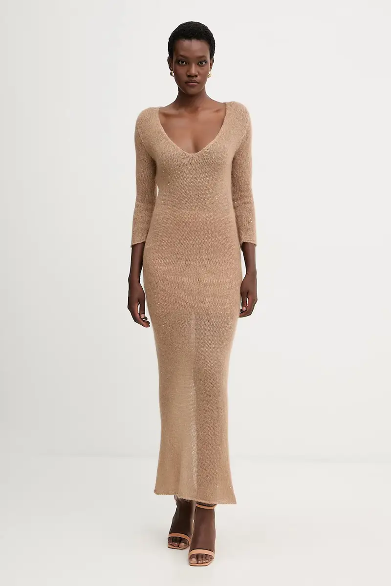 vestito con lana colore marrone L5WG63