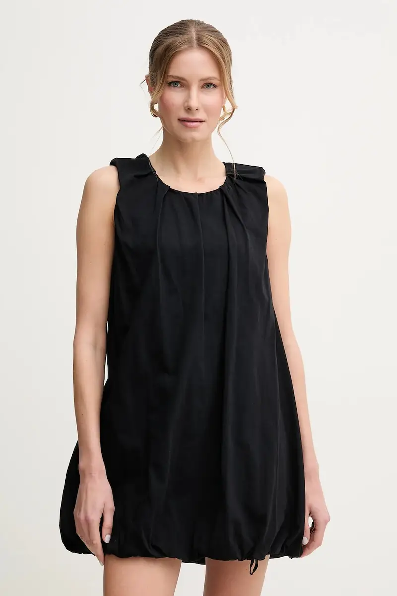 vestito in cotone colore nero L5SH68