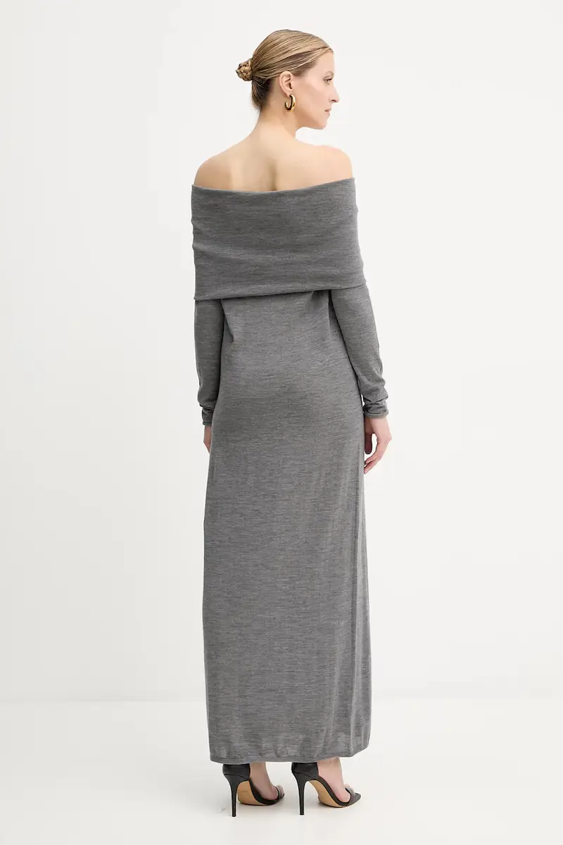 vestito in lana colore grigio F5WA47 miniatura 2