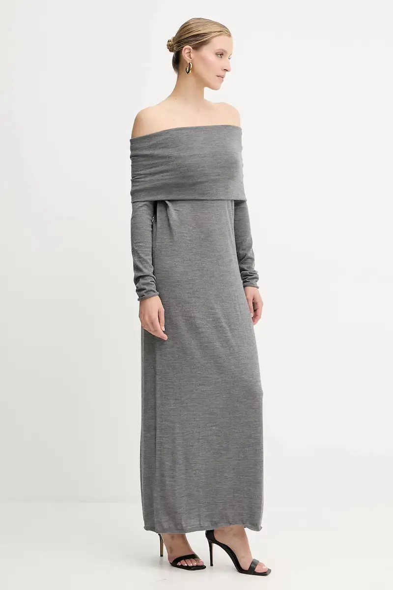 vestito in lana colore grigio F5WA47 miniatura 3