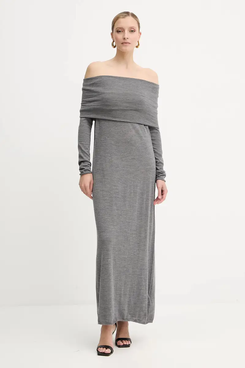 vestito in lana colore grigio F5WA47