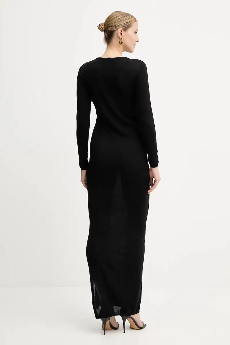 vestito in lana colore nero F5WA21 miniatura 3