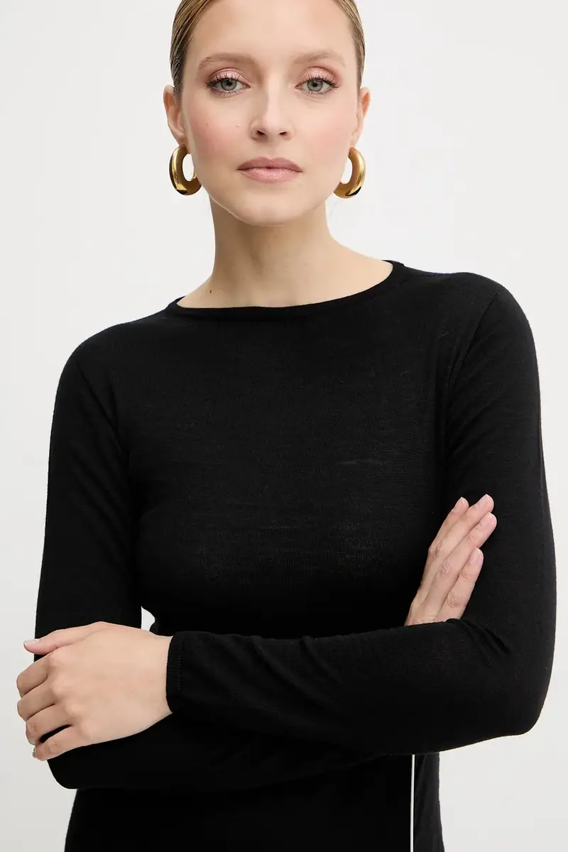 vestito in lana colore nero F5WA21 miniatura 4