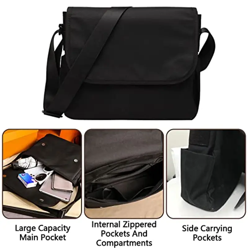 Lizbin Borsa a tracolla Uomo Nero 893235 miniatura 3