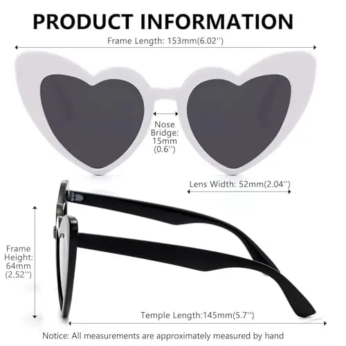 LLGSDLL Occhiali da sole da festa a forma di cuore, confezione da 2 occhiali da sole a forma di cuore con protezione miniatura 2