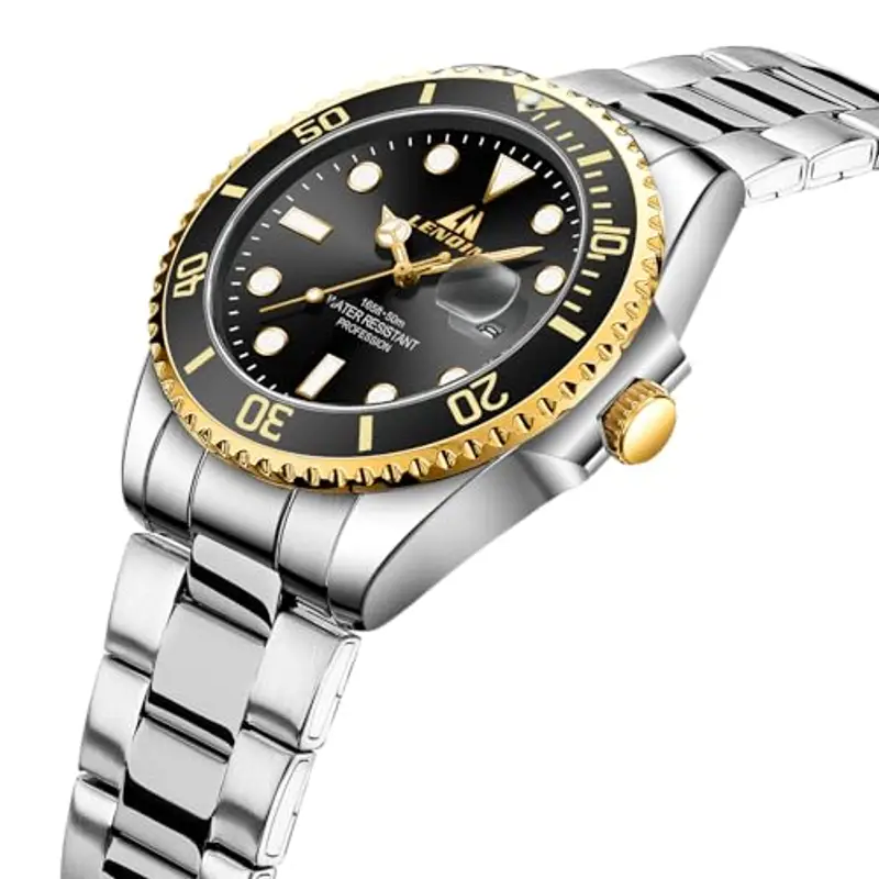 LN LENQIN Orologio da uomo in acciaio inossidabile Orologio Analogico al Quarzo Uomo Orologio sportivo Orologio Uomo miniatura 2