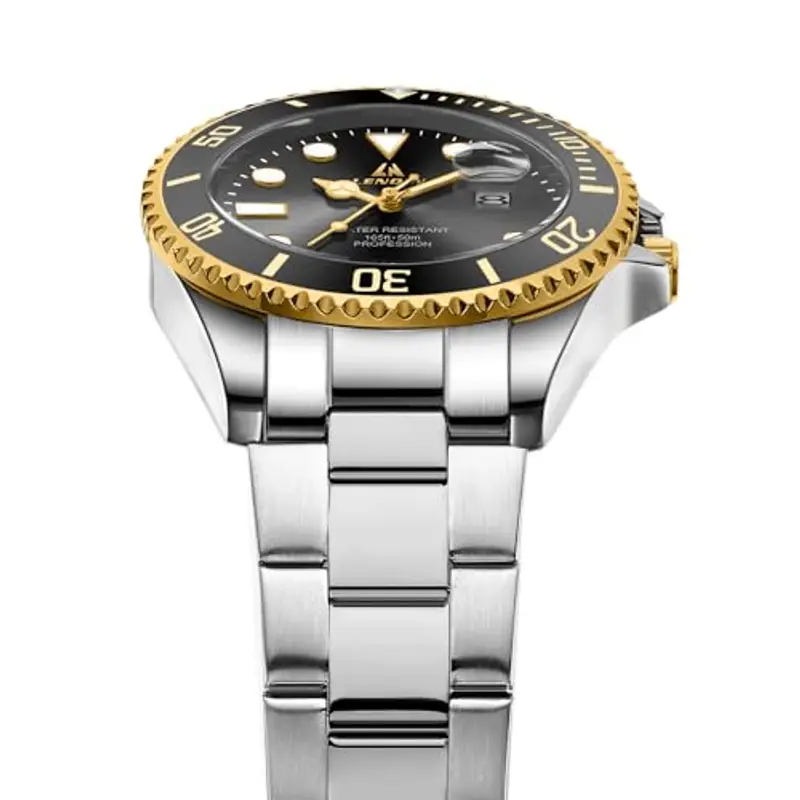 LN LENQIN Orologio da uomo in acciaio inossidabile Orologio Analogico al Quarzo Uomo Orologio sportivo Orologio Uomo miniatura 3