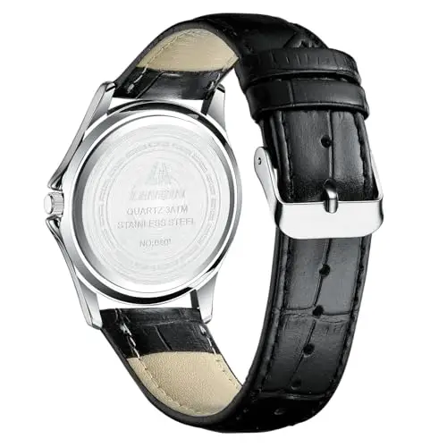 LN LENQIN Orologio Uomo Cinturino Pelle Orologio Analogico al Quarzo 30m Impermeabile Uomo Moda Orologio Casual miniatura 2