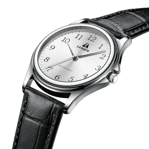 LN LENQIN Orologio Uomo Cinturino Pelle Orologio Analogico al Quarzo 30m Impermeabile Uomo Moda Orologio Casual miniatura 3