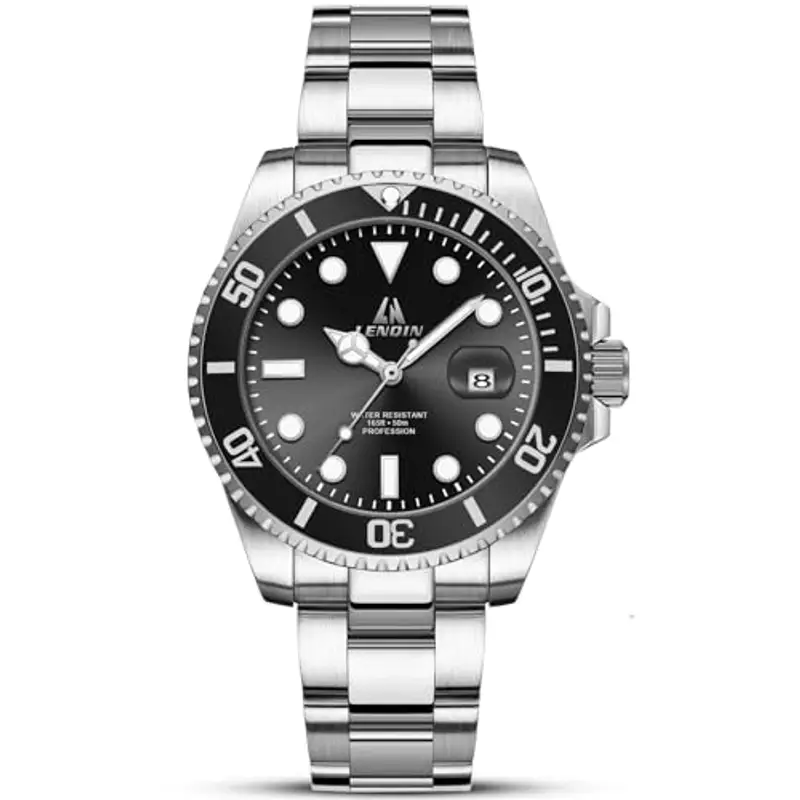 LN LENQIN Orologio Uomo Orologi in Acciaio Inossidabile Da Uomo Orologio Analogico Al Quarzo Impermeabile Orologi Da Polso Da Uomo Con Data Orologi Casual Alla Moda Luminosi