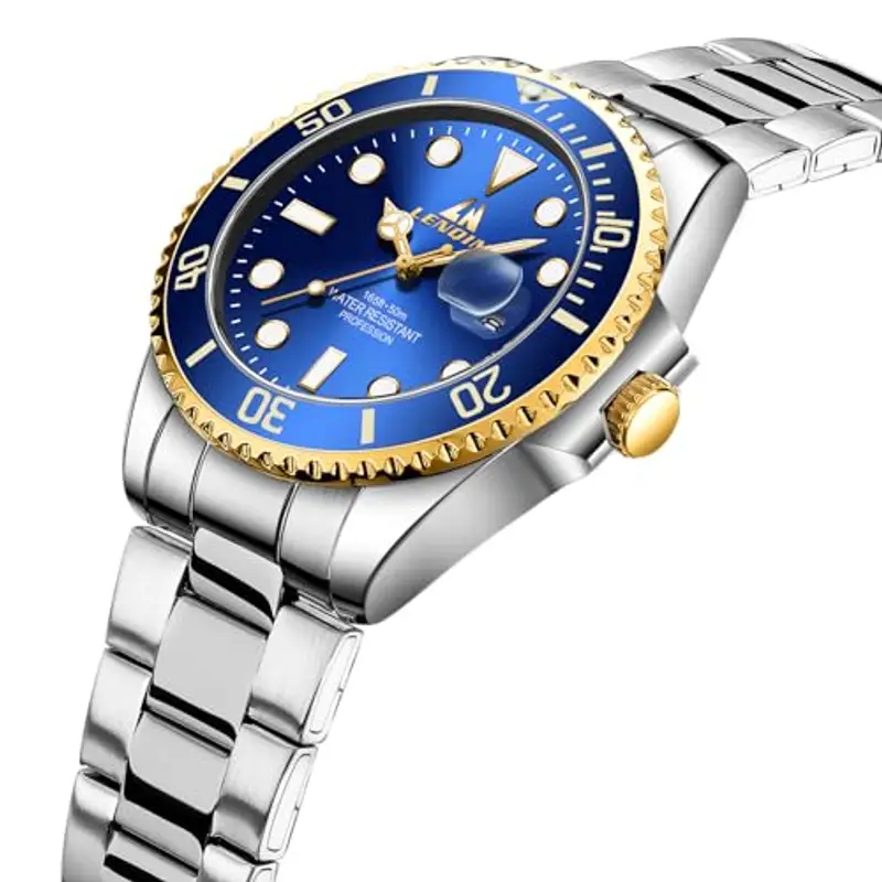 LN LENQIN Orologio Uomo Orologi in Acciaio Inossidabile Da Uomo Orologio Analogico Al Quarzo Impermeabile Orologi Da Polso Da Uomo Con Data Orologi Casual Alla Moda Luminosi miniatura 2