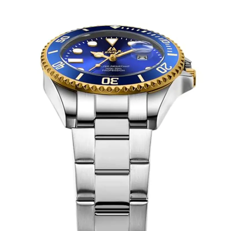 LN LENQIN Orologio Uomo Orologi in Acciaio Inossidabile Da Uomo Orologio Analogico Al Quarzo Impermeabile Orologi Da Polso Da Uomo Con Data Orologi Casual Alla Moda Luminosi miniatura 3