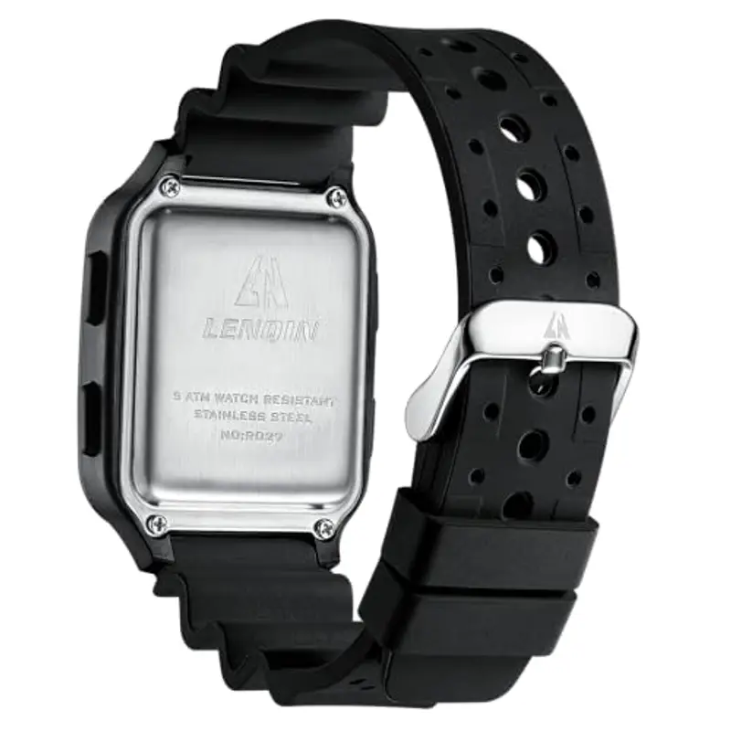 LN LENQIN Orologio uomo Orologio Digitale da Uomo Orologio Sportivo Impermeabile Fino a 50m Cronometro Orologio da Uomo Con Retroilluminazione a LED/Timer/Sveglia/Data (Nero Oro) miniatura 2