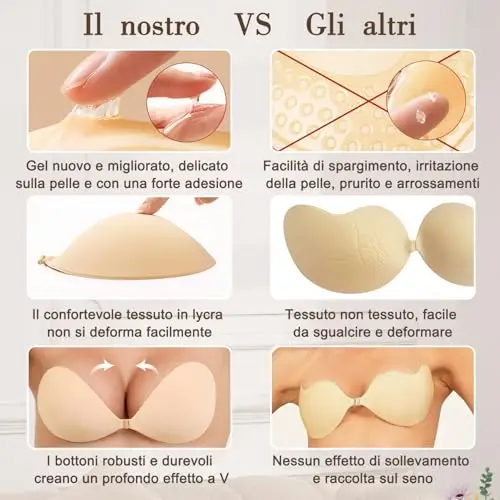 Lnmyic Reggiseno Invisibile Reggiseno Adesivo Coppe Adesive Seno Push Up Riutilizzabile Silicone Adesivo Push Up miniatura 2