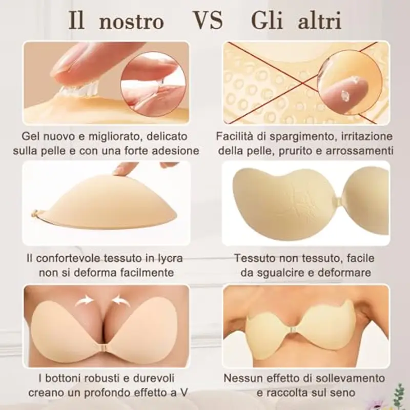 Lnmyic Reggiseno Invisibile Reggiseno Adesivo Coppe Adesive Seno Push Up Riutilizzabile Silicone Adesivo Push Up Invisibile Sticky Bra Traspirante Reggiseni Senza Spalline con Copricapezzoli miniatura 2