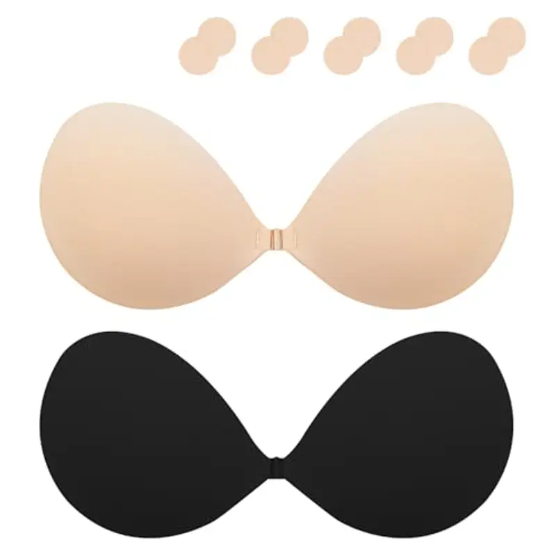Lnmyic Reggiseno Invisibile Reggiseno Adesivo Coppe Adesive Seno Push Up Riutilizzabile Silicone Adesivo Push Up Invisibile Sticky Bra Traspirante Reggiseni Senza Spalline con Copricapezzoli