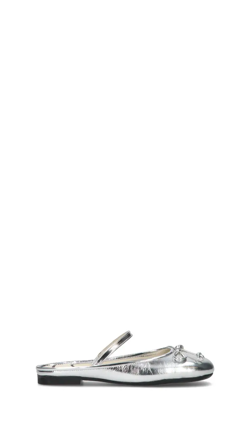 Ballerina donna argento in pelle Vario