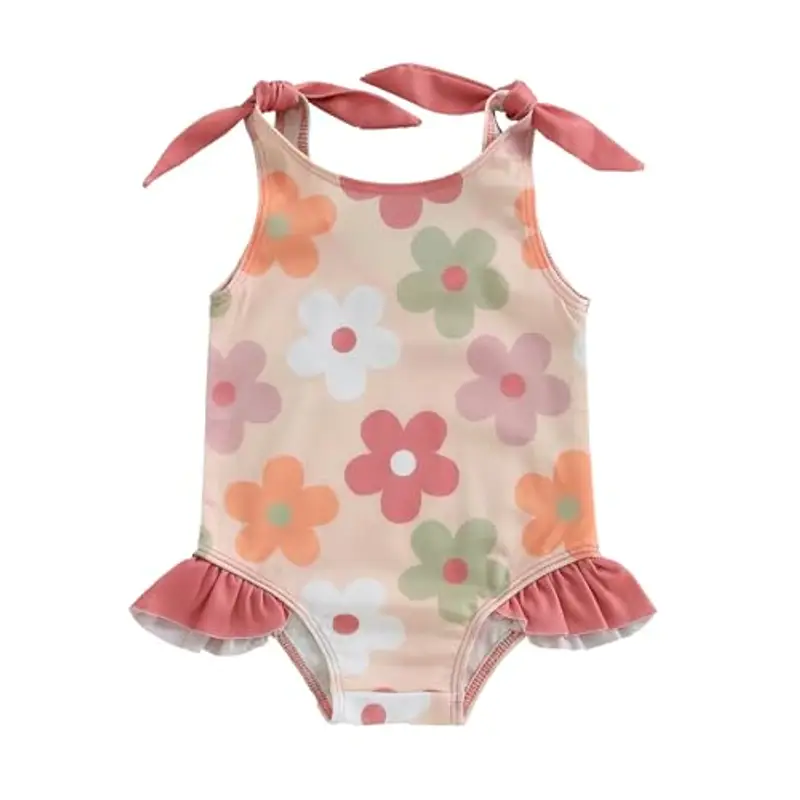 Loalirando Costume da Bagno da Bimba Bikini Stampa Floreale Costumi da Bagno Un Pezzo Neonata Costume da Mare Neonata Bikini da Piscina Swimwear da Spiaggia Mare (Multicolore, 12-18 Months)