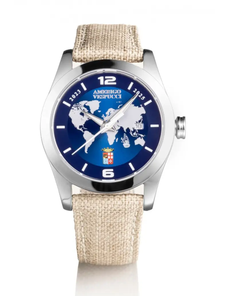 Orologio LOCMAN Amerigo Vespucci 40MM 0613A02S-00AMVETJ Blue con cinturino in tela Sabbia