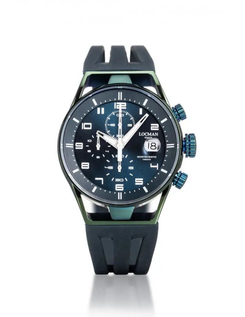 Orologio LOCMAN Montecristo Titanio 0542V19S-GRPTWHSL 41MM Petrolium con cinturino in silicone colore Petrolio