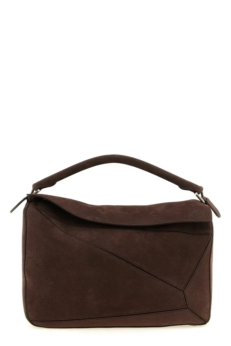 Borsa A Spalla Puzzle Edge Grande Marrone