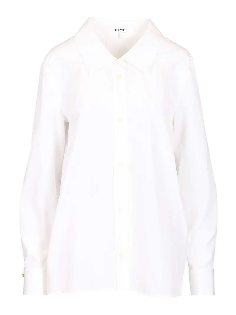 Camicia popin di cotone Bianco