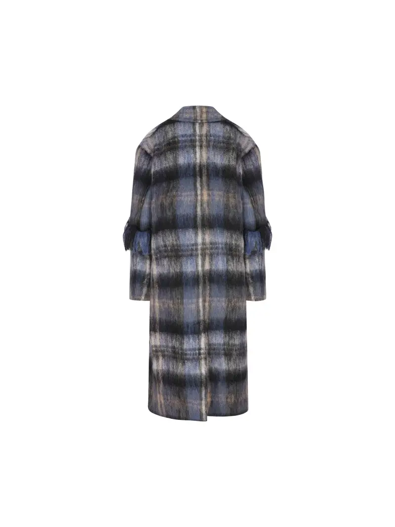 Cappotto In Misto Mohair E Lana BLU miniatura 2
