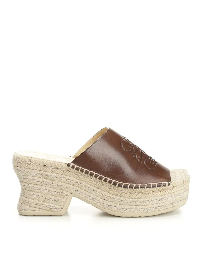 Espadrilles in pelle di vitello vegetale Marrone